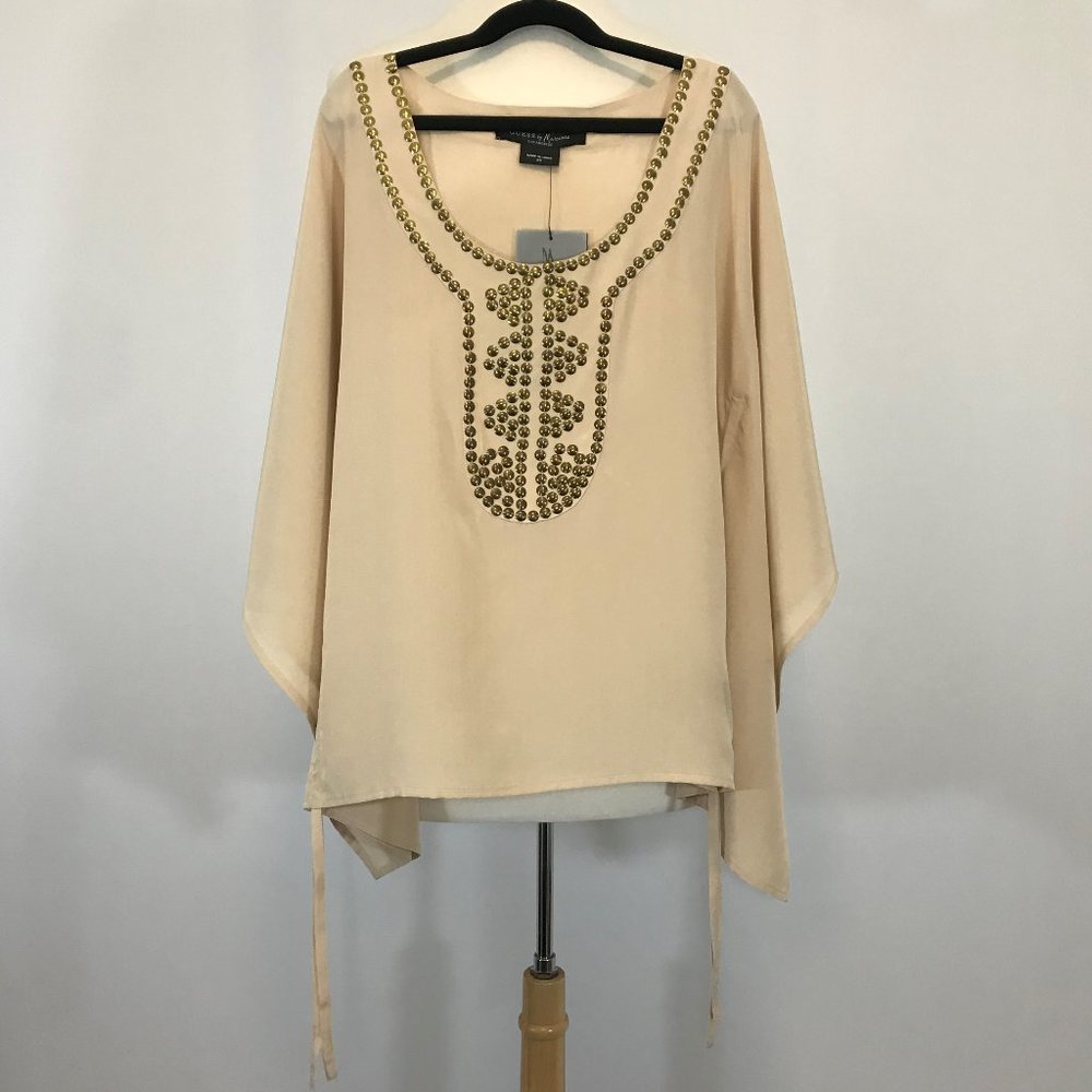 Guess by Marciano Silk Embellished Blouse